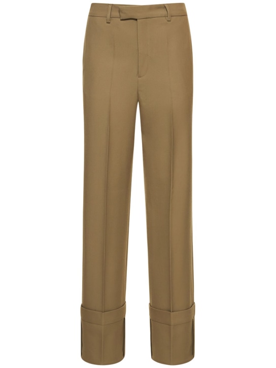 Bite Studios: 精裁羊毛裤子 - 卡其色 - women_0 | Luisa Via Roma