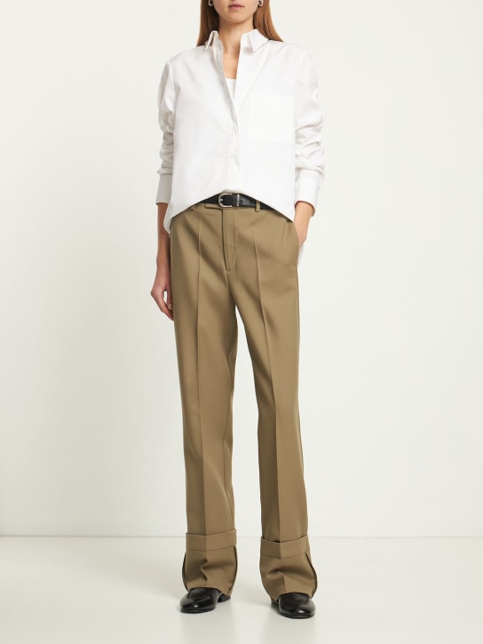 Bite Studios: 精裁羊毛裤子 - 卡其色 - women_1 | Luisa Via Roma