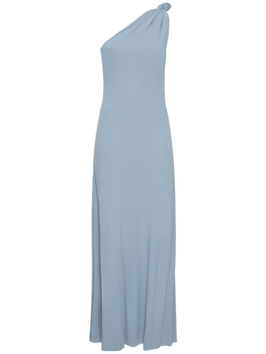 Bite Studios: Viscose jersey long dress - Light Blue - women_0 | Luisa Via Roma