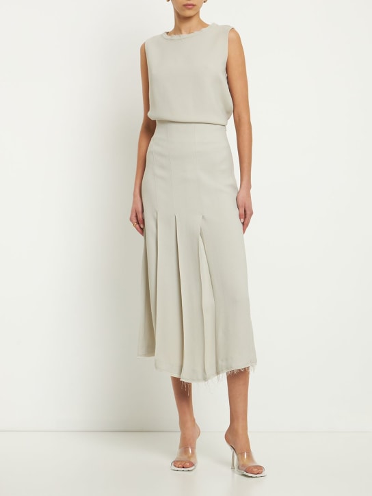 Stretch viscose midi skirt - Thumbnail 2