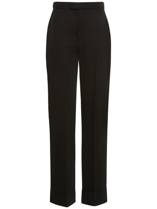Bite Studios: Artist wool straight pants - Black - women_0 | Luisa Via Roma