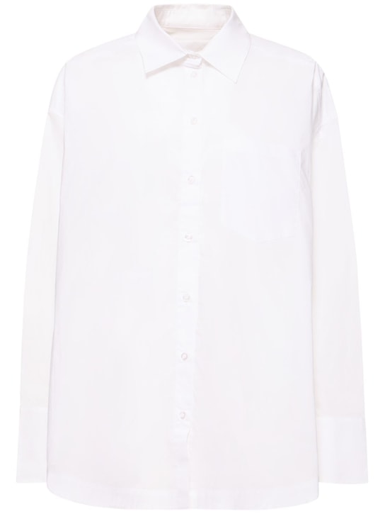 Remain: Camisa de popelina de algodón con pinzas - Blanco Brillant - women_0 | Luisa Via Roma