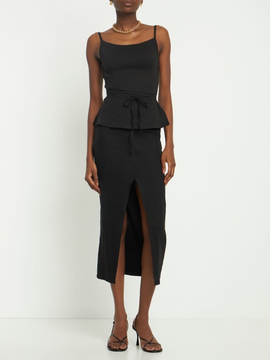 Anemos: Midirock aus Leinenmischung - Schwarz - women_1 | Luisa Via Roma