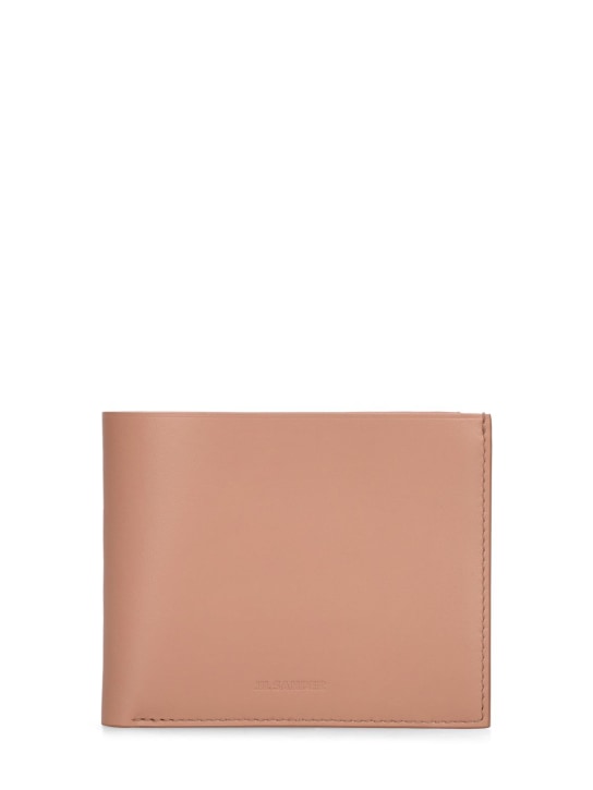 Jil Sander: Portefeuille à logo avec poche zippée - Peachy Pink - men_0 | Luisa Via Roma
