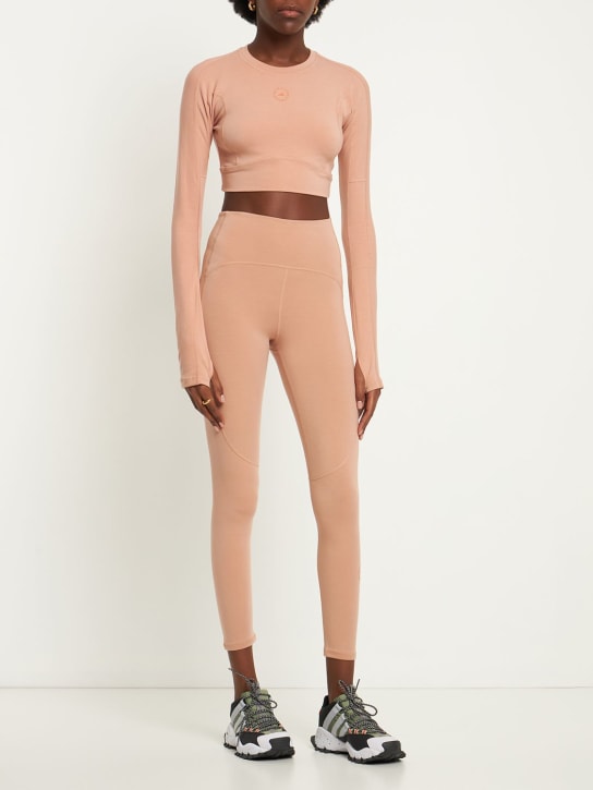 adidas By Stella McCartney: Leggings vita alta ASMC TrueStrength 7/8 - Rosa - women_1 | Luisa Via Roma