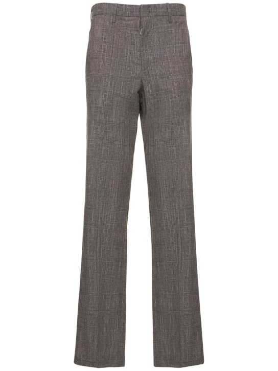 Marant Etoile: Olympe wool blend straight pants - Black/Pink - women_0 | Luisa Via Roma