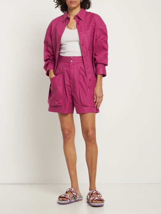 Marant Etoile: Ferdini cotton shorts - Fuchsia - women_1 | Luisa Via Roma