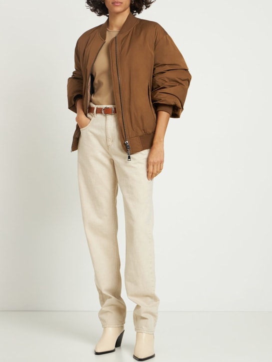 Marant Etoile: Vendelia cotton jeans - Beige - women_1 | Luisa Via Roma