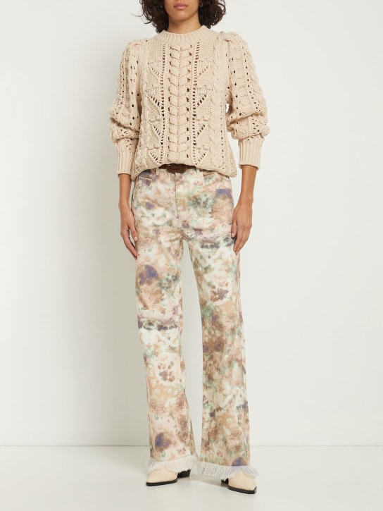 Marant Etoile: Belvira printed cotton pants - Green/Multi - women_1 | Luisa Via Roma