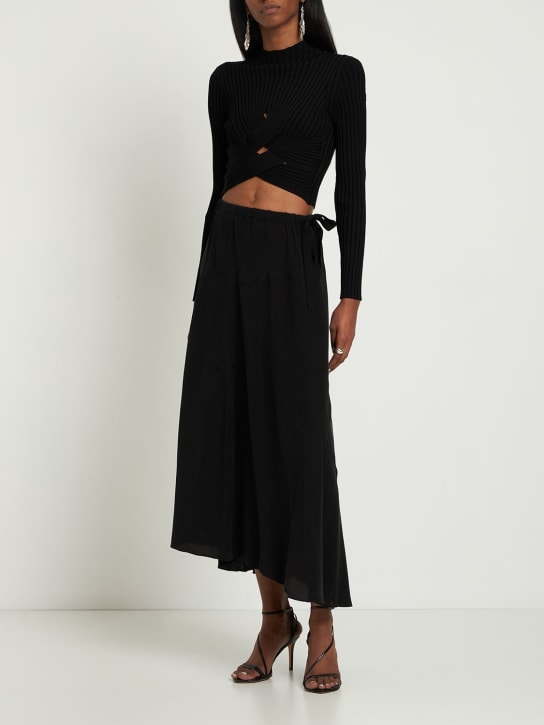 Marant Etoile: Elonae cupro midi skirt - women_1 | Luisa Via Roma