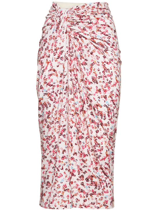 Marant Etoile: Jeldia printed viscose jersey midi skirt - White/Multi - women_0 | Luisa Via Roma