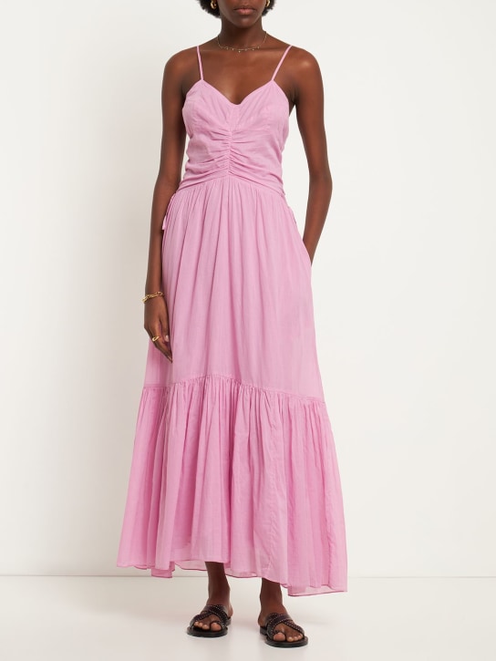 Marant Etoile: Giana cotton voile long dress - Lilac - women_1 | Luisa Via Roma