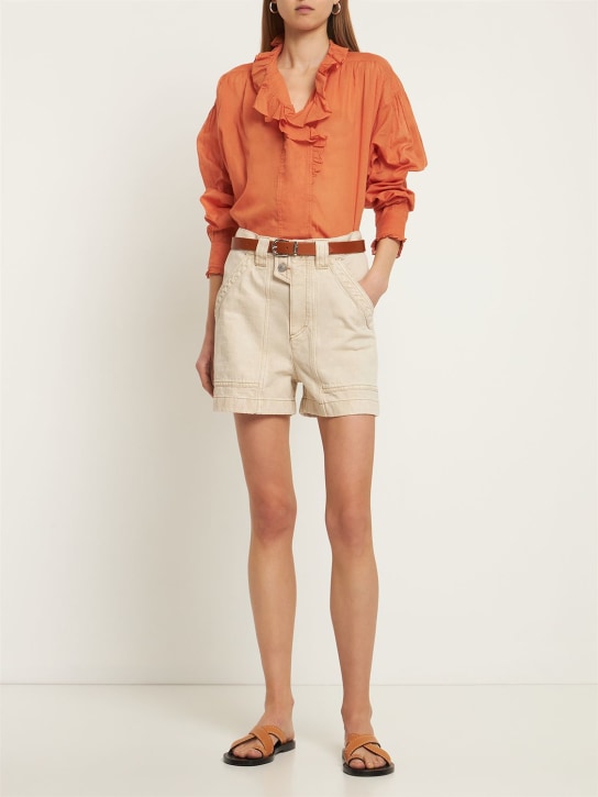 Marant Etoile: Pamias ruffled cotton shirt - Orange - women_1 | Luisa Via Roma