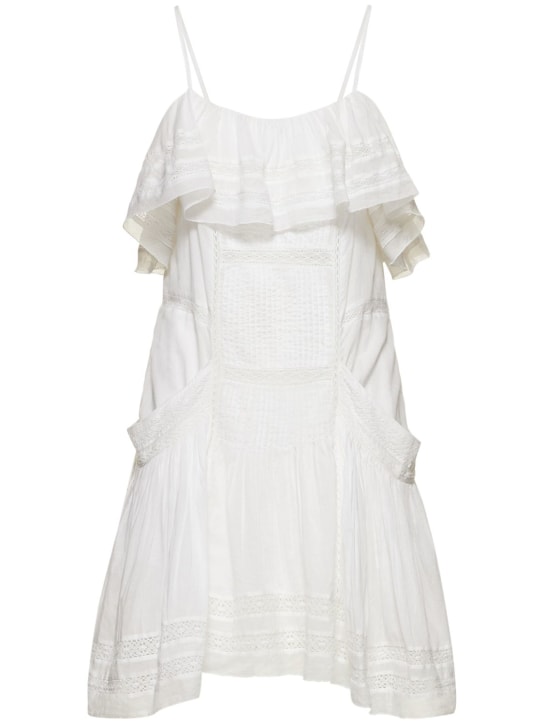 Marant Etoile: Moly cotton mini dress - Beyaz - women_0 | Luisa Via Roma
