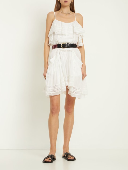 Marant Etoile: Moly cotton mini dress - Beyaz - women_1 | Luisa Via Roma