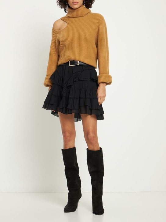 Marant Etoile: Minifalda de algodón - Negro - women_1 | Luisa Via Roma