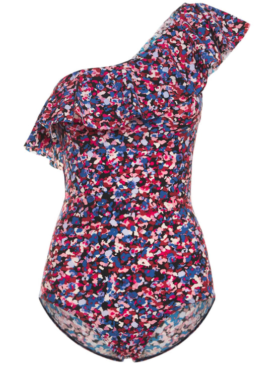 Marant Etoile: Sicilya printed one piece swimsuit - Pink /Blue - women_0 | Luisa Via Roma