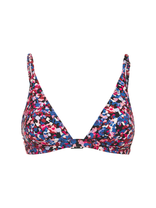 Marant Etoile: Haut de bikini triangle imprimé Niall - Pink /Blue - women_0 | Luisa Via Roma