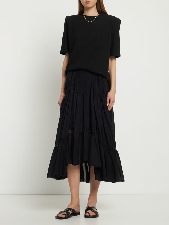 Marant Etoile: MIDIROCK AUS BAUMWOLLE „MUGIANA“ - Schwarz - women_1 | Luisa Via Roma