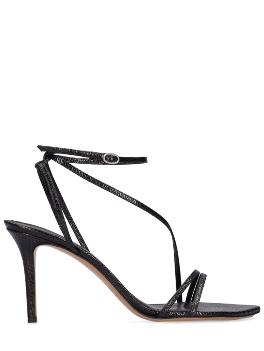 Isabel Marant: 85mm Axee python print leather sandals - Black - women_0 | Luisa Via Roma