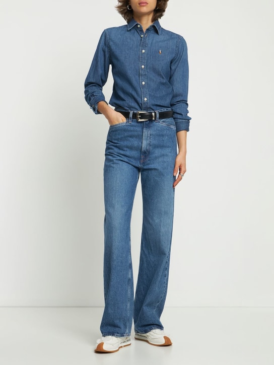 Polo Ralph Lauren: Cotton denim shirt - Blue - women_1 | Luisa Via Roma