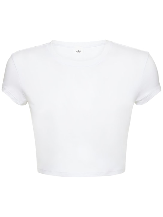 Alo Yoga: T-shirt Alosoft Finesse - Bianco - women_0 | Luisa Via Roma