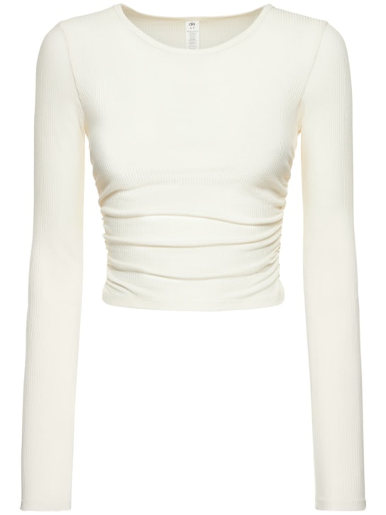 Alo Yoga: Gather long sleeve top - women_0 | Luisa Via Roma
