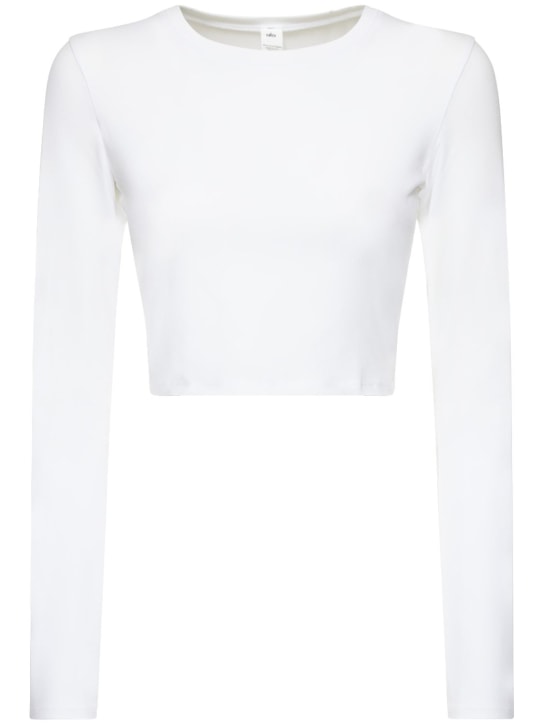 Alo Yoga: T-shirt en tissu technique Alosoft Finesse - Blanc - women_0 | Luisa Via Roma