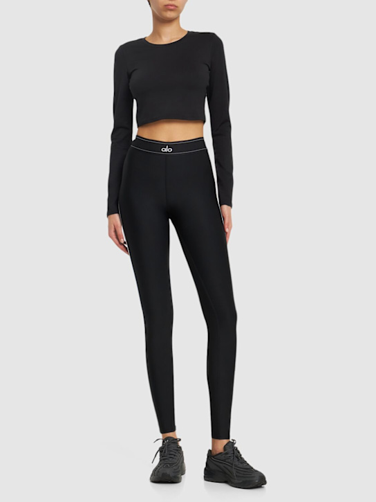 Alo Yoga: Alosoft Finesse long sleeve tech t-shirt - women_1 | Luisa Via Roma