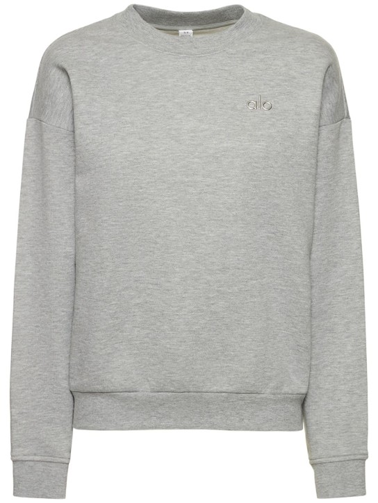 Alo Yoga: Fleece Accolade crewneck sweatshirt - women_0 | Luisa Via Roma