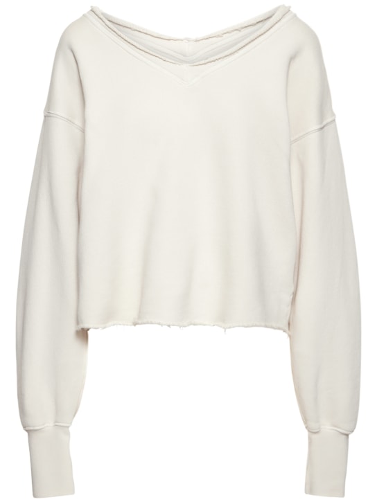 Les Tien: Double V roll neck sweatshirt - Beyaz - women_0 | Luisa Via Roma