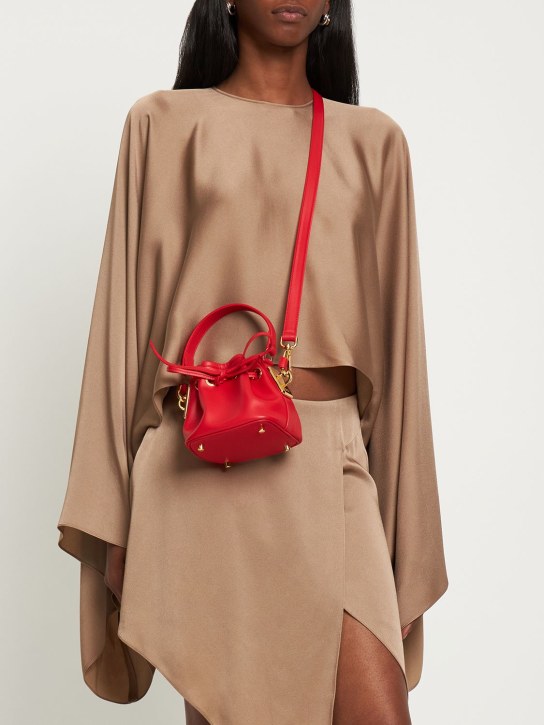 Alexandre Vauthier: Mini BBag leather bucket bag - Red - women_1 | Luisa Via Roma