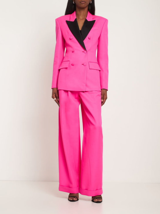 Dundas: Chaqueta de esmoquin de lana y satén - Fucsia - women_1 | Luisa Via Roma