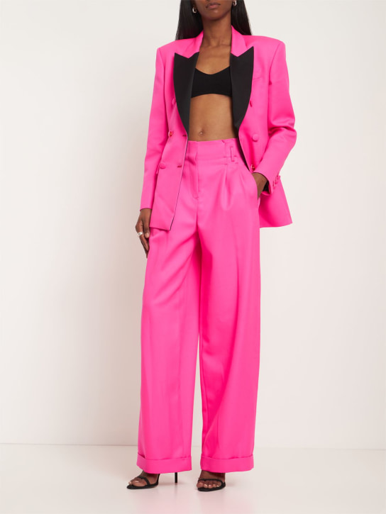 Dundas: Frankie hi-waist wool tuxedo pants - Fuchsia - women_1 | Luisa Via Roma