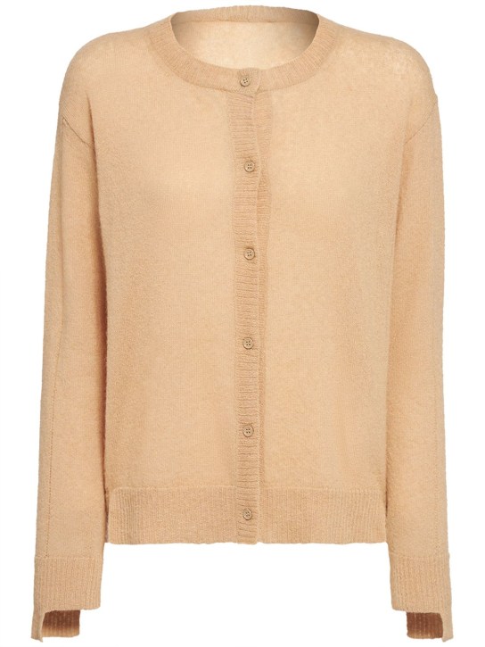 Max Mara: Funghi mohair blend cardigan - women_0 | Luisa Via Roma