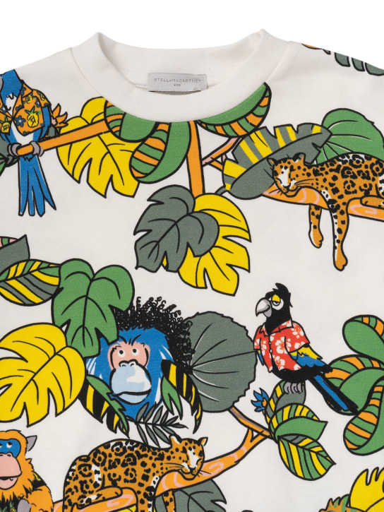Stella McCartney Kids: Jungle 프린트 오가닉 코튼 스웨트셔츠 - 화이트/멀티 - kids-boys_1 | Luisa Via Roma