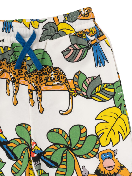 Stella McCartney Kids: SHORTS AUS BIO-BAUMWOLLFLEECE MIT DRUCK - Weiß/Multi - kids-boys_1 | Luisa Via Roma
