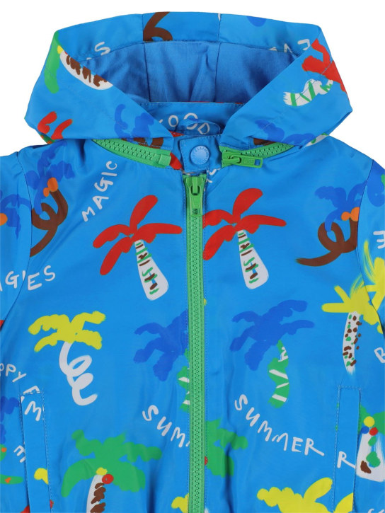 Stella McCartney Kids: Chaqueta de nylon reciclado con estampado - Azul/Multi - kids-boys_1 | Luisa Via Roma