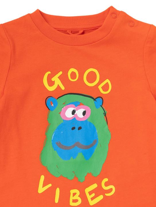 Stella McCartney Kids: Camiseta de algodón orgánico con estampado - Naranja - kids-boys_1 | Luisa Via Roma