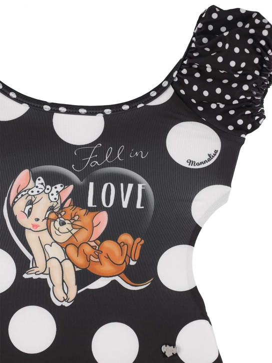 Monnalisa: BADEANZUG AUS TECHNOSTOFF - Schwarz/Multi - kids-girls_1 | Luisa Via Roma