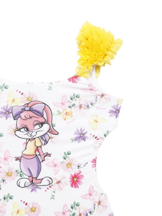 Monnalisa: Costume intero stampato - Bianco/Giallo - kids-girls_1 | Luisa Via Roma