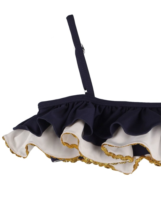 Monnalisa: Bikini de techno con volantes - Azul Marino - kids-girls_1 | Luisa Via Roma