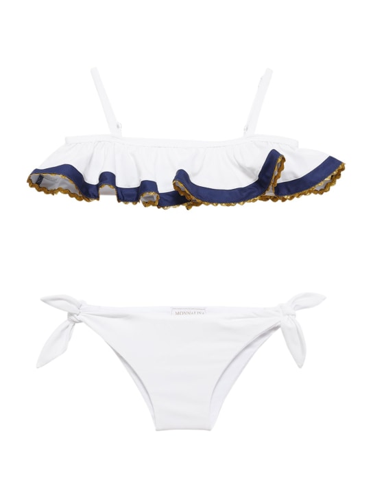 Monnalisa: Bikini en tissu technique à volants - Blanc - kids-girls_0 | Luisa Via Roma