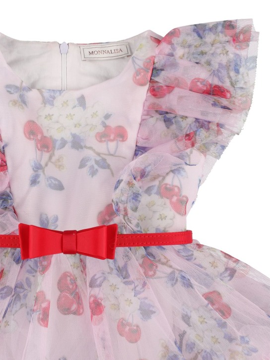 Monnalisa: Cherry チュールワンピース - ピンク - kids-girls_1 | Luisa Via Roma