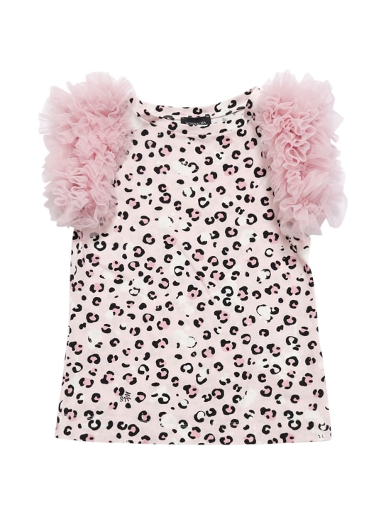 Monnalisa: T-SHIRT AUS BAUMWOLLJERSEY MIT LEOPARDENDRUCK - Bunt - kids-girls_0 | Luisa Via Roma