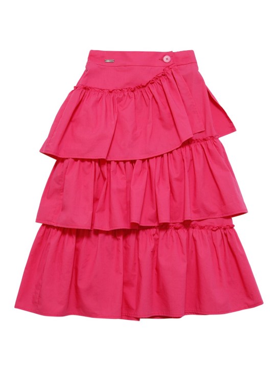 Monnalisa: Falda larga de popelina de algodón - Rosa - kids-girls_0 | Luisa Via Roma