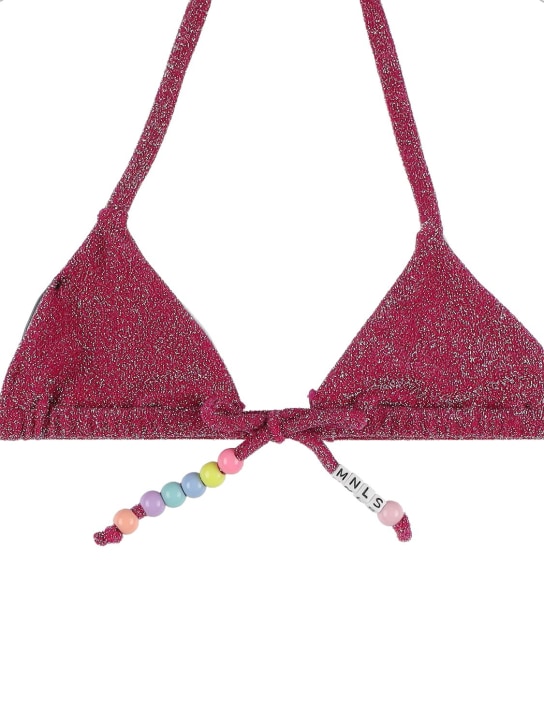 Monnalisa: 装饰金银丝比基尼 - 深粉色 - kids-girls_1 | Luisa Via Roma