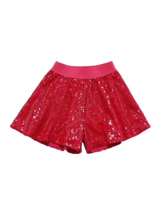 Monnalisa: スパンコールショートパンツ - ピンク - kids-girls_0 | Luisa Via Roma