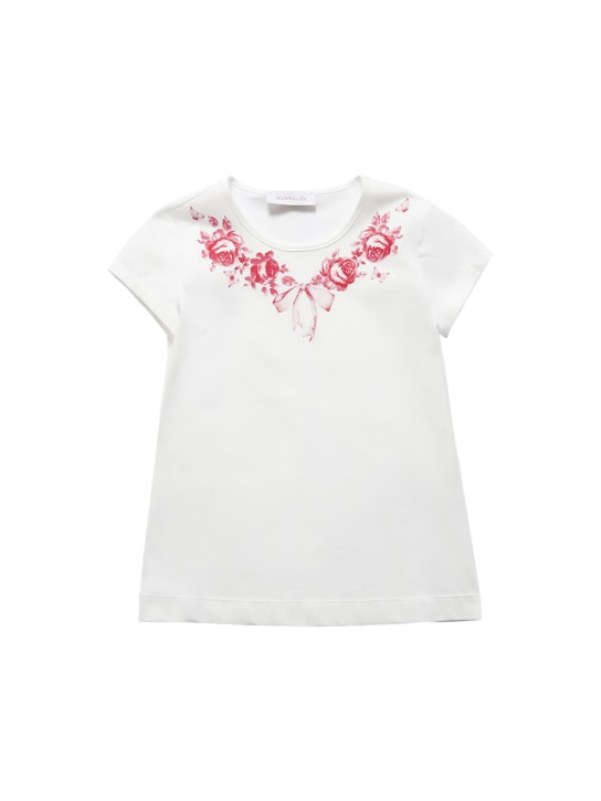 Monnalisa: Printed cotton jersey t-shirt - Weiß - kids-girls_0 | Luisa Via Roma