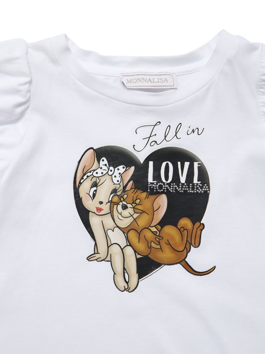Monnalisa: BEDRUCKTES T-SHIRT AUS BAUMWOLLJERSEY - Weiß - kids-girls_1 | Luisa Via Roma